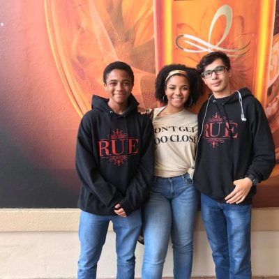 Guillen, Luna, Francisco wearing Rue sweathshirts